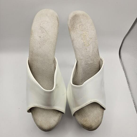 Pleaser Shoes - Pleaser Kiss-201 Well Worn White Dance 6" Heel 1.75" Platform Pole Size 10 READ